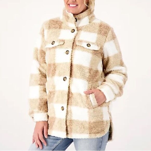 Koolaburra by UGG Sherpa Shacket with Removable Hood - Picture 1 of 9